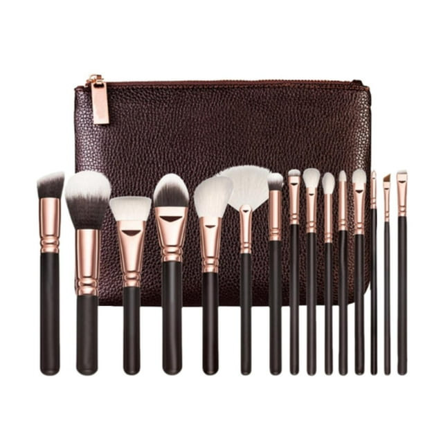Juego de 15 brochas de maquillaje Salvador con bolsa de almacenamiento
