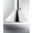 thumbnail image 2 of 24" wide European 600 CFM range hood in stainless steel with a curved canopy and chimney design, 2 of 4