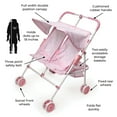thumbnail image 4 of Folding Double Doll Umbrella Stroller - Pink/Gingham, 4 of 8