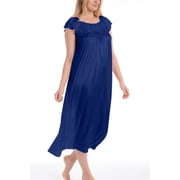 EZI Nightgowns for Women - Soft & Breathable Satin Night Gowns for Adult Women - Medium to Plus Size Womens Sleep Shirts - Long Mid-Length Nightgown