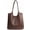 Coffee, variant on Soft Vegan Leather Tote Bag for Women Hobo Handbag Purse for Travel and Everyday