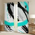 thumbnail image 2 of Black Grey Teal Curtains & Drapes Brush Strokes Oil Painting 30%-50% Blackout Curtains, Gradient Abstract Vintage Curtains Ombre Graffiti Black Out Curtains, Contemporary Modern Window Drapes, 2 of 5