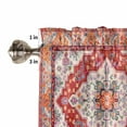 thumbnail image 4 of Orange Red Boho Valances for Windows Farmhouse Kitchen Curtains Valances Rod Pocket Valance Curtains for Kitchen Windows Vintage Flower Tribal Distressed Printed Window Valances for Bathroom 42"x18", 4 of 6