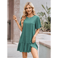 thumbnail image 3 of Vestido de Cuello Redondo y Corta Verde Oscuro M, 3 of 7