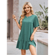 thumbnail image 3 of Vestido de Cuello Redondo y Corta Verde Oscuro M, 3 of 7