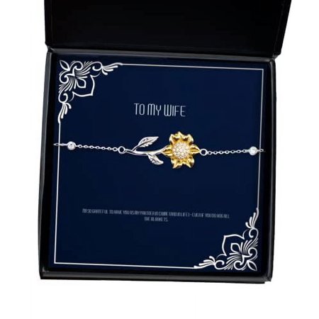 Sarcastic Wife Gifts, I'm so Grateful to Have You as My Partner in Crime (and in Life) -, Holiday Sunflower Bracelet for Wife, Wedding Gift, Bridesmaids Gift, Gift for her