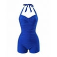 thumbnail image 3 of Tsesme Women Strappy One Piece Swimsuits with Shorts Push up Bathing Suit Ruched swimwear, 3 of 6