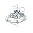 thumbnail image 4 of Bling Jewelry Womens Timeless 2CT Clear Emerald Cut Three Stone Engagement Ring Sterling Silver, 4 of 7