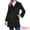 Black, variant on Women's Faux Suede Coat Double Breasted Warm Teddy Jacket S Black