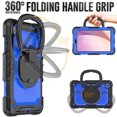 thumbnail image 3 of Case for Lenovo Tab M8 4th Gen 2024/2023 (TB-301FU, TB-300FU), 360 Rotating Stand Handle Pencil Holder Shoulder Strap Heavy Duty Shockproof Cover, Dark Blue PC, 3 of 7