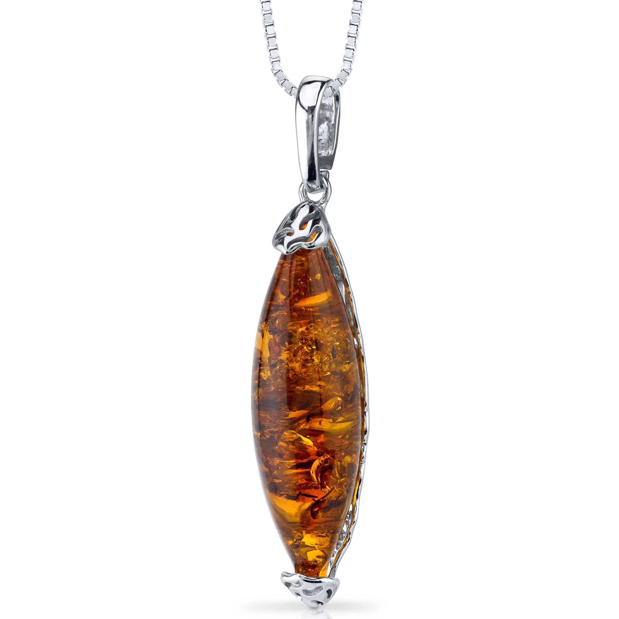 Amber Sterling Silver Theatrical Mask Pendant Necklace Chain 18