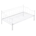 thumbnail image 6 of Twin Size Extendable Daybed with Trundle, Extending Metal Sofa Bed, Steel Bed Frame with Steel Slats Support and Safety Gruardrails, Platform Bed for Bedroom Guest Room, No Box Spring Needed, 6 of 9