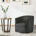 thumbnail image 6 of 31 Inch Barrel Back Leatherette Swivel Accent Chair Black - Saltoro Sherpi, 6 of 6
