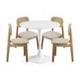 thumbnail image 1 of Ilios Innova | Juego de Comedor Vela con 4 Sillas Modernas y Mesa Redonda Blanca Estilo Minimalista, 1 of 9