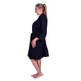 thumbnail image 5 of Puffy Cotton Adult Unisex Waffle Kimono Bath Robe 100% Natural Soft Cotton - Black, 5 of 6