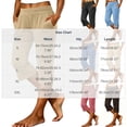 thumbnail image 2 of Womens Yoga Capris Fold High Waist Split Hem Lounge Cropped Pant Casual Lightweight Workout Walking Below Knee Shorts Blue XL, 2 of 5