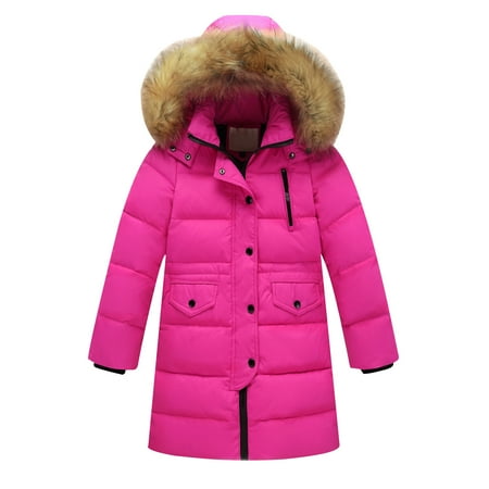 

Dadaria Cute Baby Boys Girls Clothes Newborn 3Y-12Y Kids Winter Warm Thick Hooded Down Coat Down Jacket Padded Overcoat Hot Pink 130 Toddler