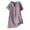 Purple, variant on Timegard Womens Cotton Linen Tops Plus Size Notched V Neck Button Short Sleeve Casual Loose Tee Shirts