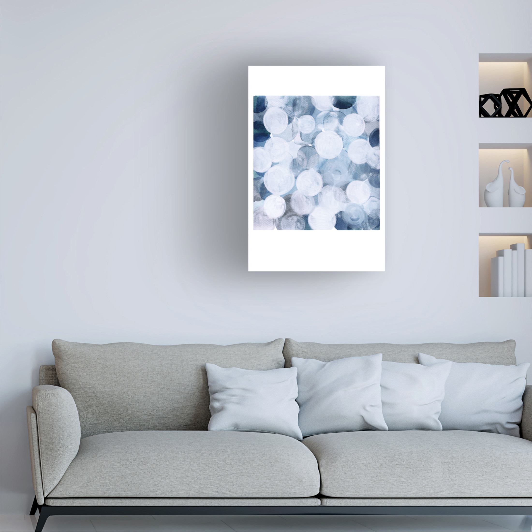 Trademark Fine Art Louise van Terheijden Blue Bubbles Canvas Wall Art