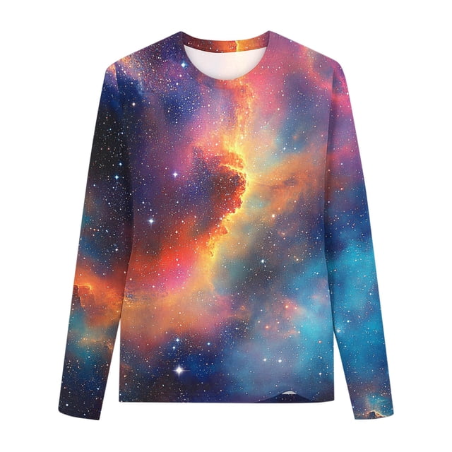 Lovzfmll Haut à Manches Longues avec Graphique d'Exploration Spatiale pour Enfant, T-Shirt Décontracté à Col Rond pour Garçons et Filles pour Petites Filles 5 Ans