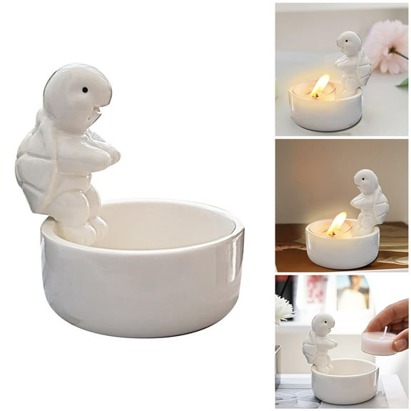 Tortoise Ceramic Candle Holder - Elegant Animal Themed Desktop Ornament for Home Decor, Gift for Christmas, Birthday and Housewarming