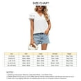 thumbnail image 6 of Slatcetga Ruffle Sleeve Blouse V Neck Pure Color Loose Fit Casual Women Short Sleeve Top for Summer White XL, 6 of 6