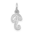 thumbnail image 4 of Pendentif Charme Initial Lettre P Design Script Casted Petite Taille en Or Blanc 14K, 4 of 4