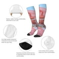 thumbnail image 3 of Xecao Pastel Pink Beach Cafe Print Compression Socks for Both Men And Women for Running, Travel, Flight, Nurse, 3 of 6