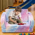 thumbnail image 3 of LinkRomat Foldable Modular Kids Play Couch, 2-in-1 Convertible Foam and Floor Cushion for Toddler, Glow in The Dark Kids Sofa for Playroom, Birthday Gifts (Rainbow & Unicorn), 3 of 9