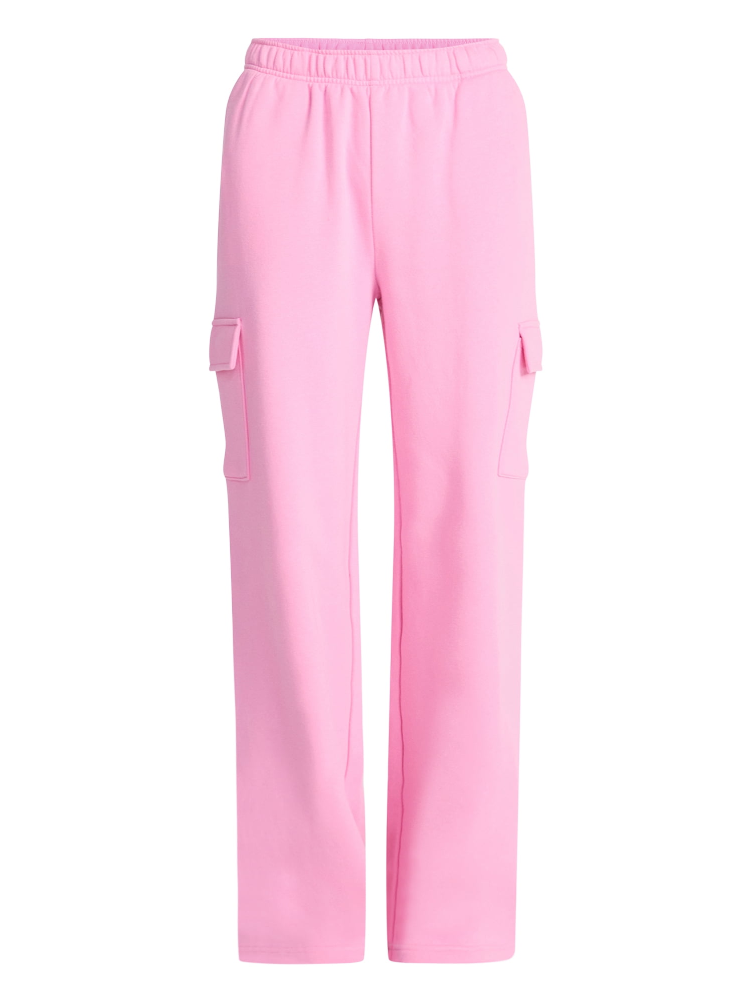 No Boundaries Fleece Cargo Wide-Leg Pants, 30'' Inseam, Women's XXS-XXL