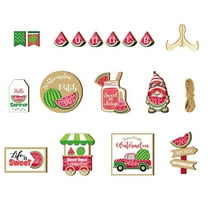 Miyuadkai Tray Decoration 1 Set Of Summer Hierarchical Tray Decorative Watermelon Hierarchical Tray Decorative Set Mini Wood Desktop Rural Farmhouse Decoration Home Kitchen Table Decor Watermelon red