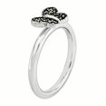thumbnail image 3 of 925 Argent Sterling Marcassite Papillon Bague Empilable Pierre Précieuse, 3 of 7