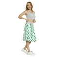 thumbnail image 4 of Women's Shamrock Lucky Irish Clover Holiday A-line Printed Skirt Casual Wear, 2XL, Fern Green and White, by Ambesonne, 4 of 6