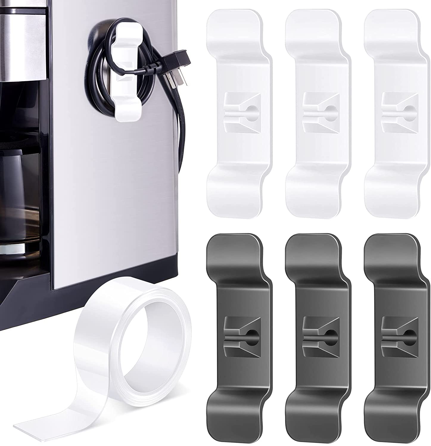 6 Pack Cord Organizer for Kitchen Appliances Plastic Cord Wrap