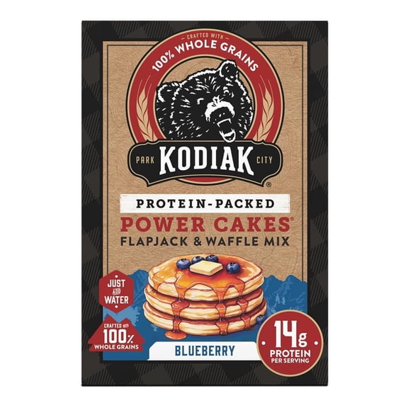 Kodiak Protein-Packed Power Cakes Blueberry Pancake and Waffle Mix, 18 oz Box
