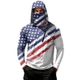 thumbnail image 2 of Men's UPF 50+ UV Protection Long Sleeve Sun Hoodie US Flag Print 1776-2026 250 Anniversary Workout Fishing Hiking Sports, 2 of 4