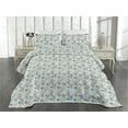 thumbnail image 2 of Ambesonne Spring Quilted Coverlet 2 Pcs, Blooming Pastel Branches Art, Twin Size, Soft Blue Fawn Peach, 2 of 4