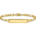 thumbnail image 3 of 14K Yellow Gold Flat Figaro Link Diamond Cut Id Bracelet - Jbsp, 3 of 5