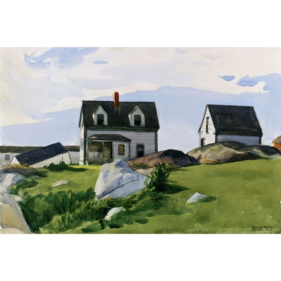 House of Squam Light-Edward Hopper - CANVAS OR PRINT WALL ART
