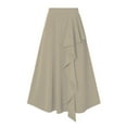 thumbnail image 2 of Zshosam Women's Plus Size Petite Sport Knit Side-Slit Skirt(Khaki,3XL), 2 of 6