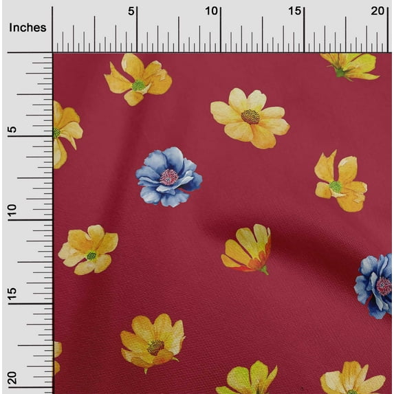 oneOone Viscose Jersey Fabric Flower Watercolor Fabric Prints By Yard 60 Inch Wide