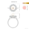 thumbnail image 4 of Angara Princess Diana Inspired Freshwater Cultured Pearl Ring in 14K White Gold for Women | June Birthstone Jewelry for Her, 4 of 8