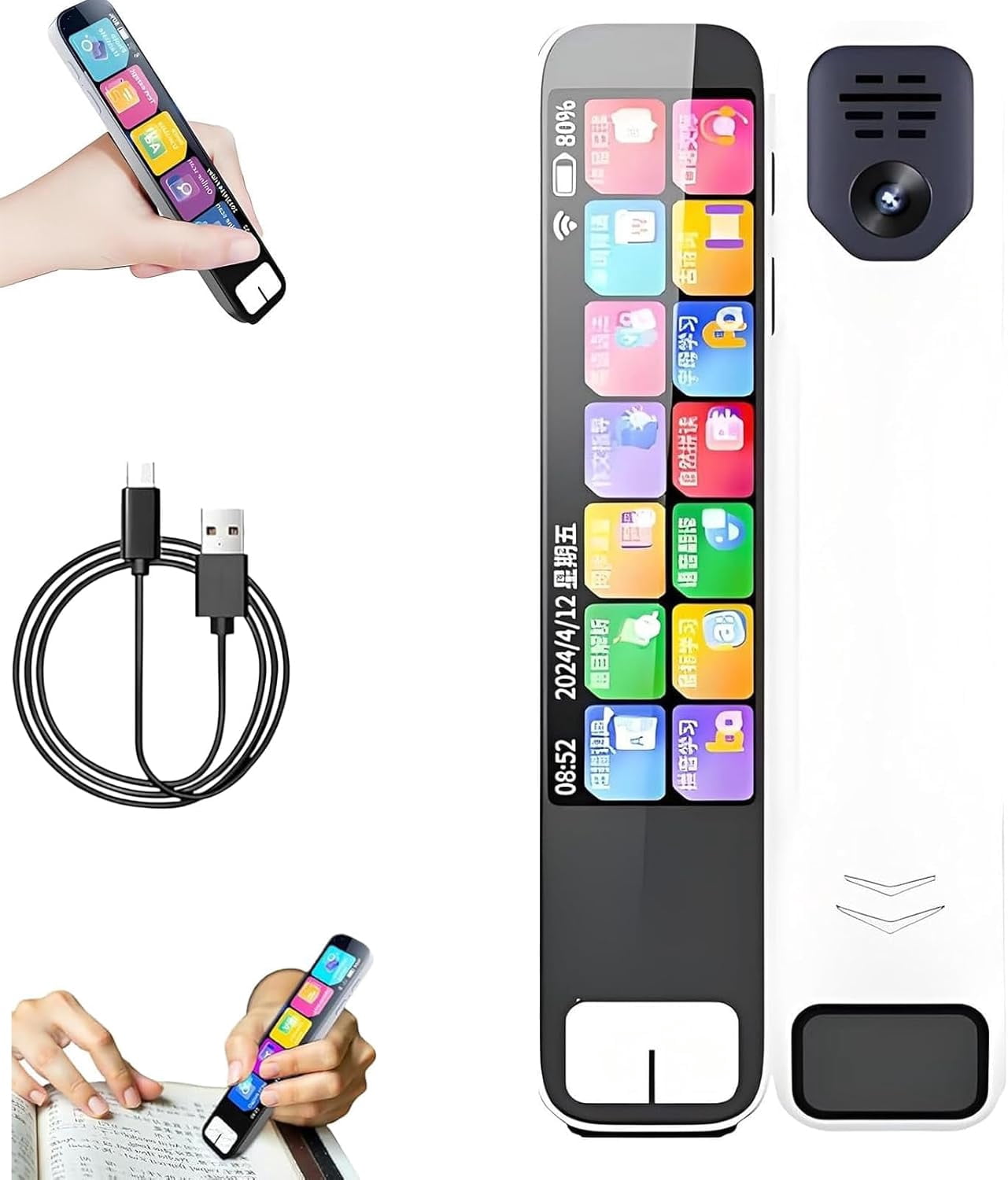 Penna Intelligente AI Scansense | Scansione, Traduzione Offline (150+ Lingue), Risposte GPT | Schermo HD, Ricaricabile USB-C