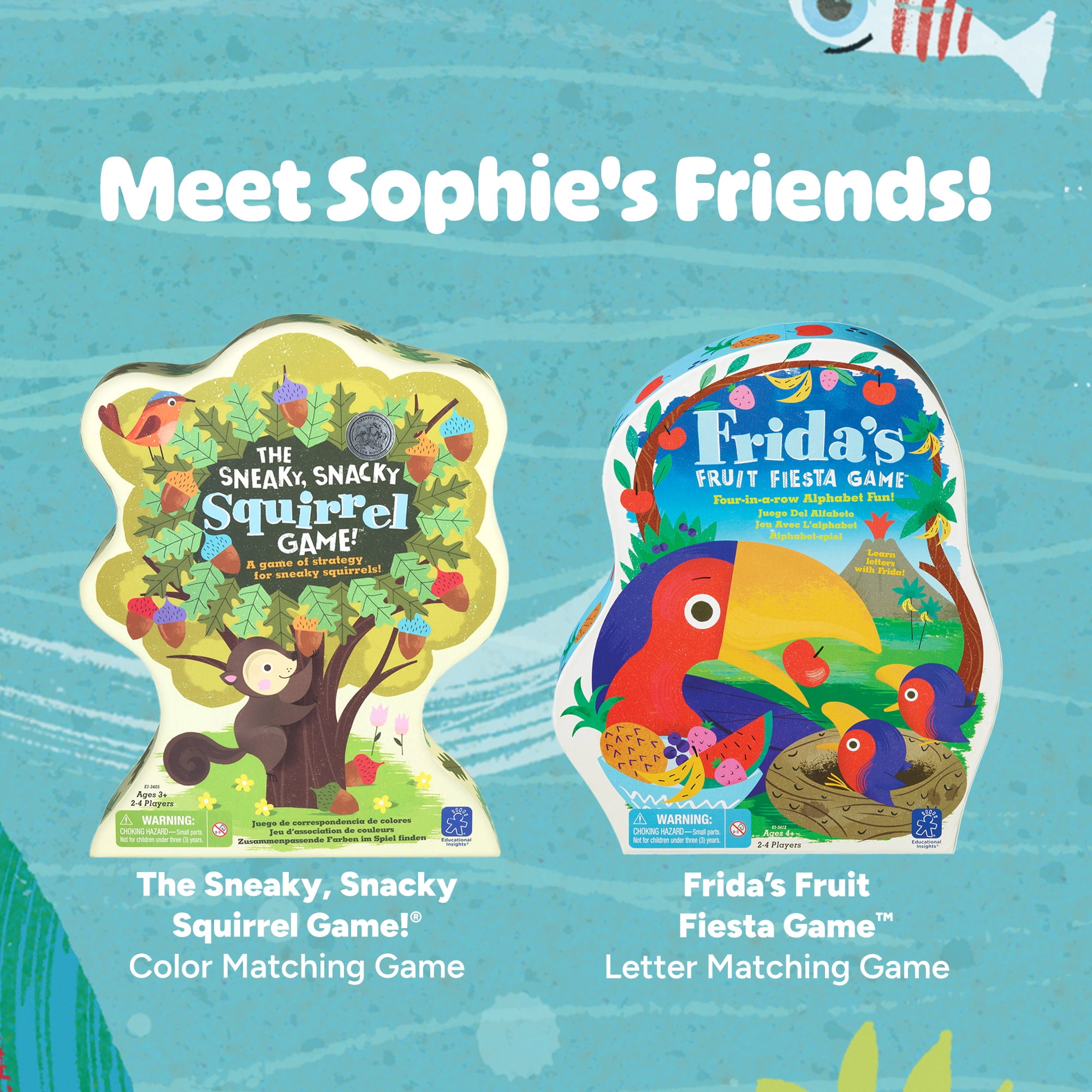 Educational Insights Sophie's Seashell Scramble, Pattern Matching Board Game, Kids Ages 3+