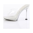 thumbnail image 3 of Fabulicious CUPID-401 Women's 4 1/2" Heel Mini-Platform Slides Sandals Clear Shoes, 3 of 5