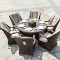 thumbnail image 2 of Abrihome Outdoor Round Dining Set Round Table with Chairs with Removable Cushions, 2 of 6