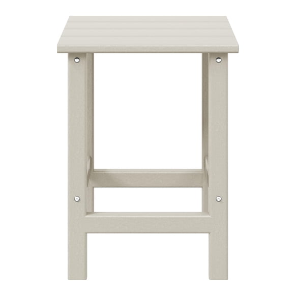 WestinTrends Outdoor Side Table, All Weather Poly Lumber Adirondack Small Patio Table Square End Table for Pool Balcony Deck Porch Lawn Backyard, Sand