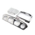 thumbnail image 4 of ZS 4Pcs Chrome Motorbike Tri Line Gauge Stereo Accent Trim ABS Decoration Covers For Harley Electra Street Glide 2014-2022, 4 of 5