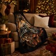 thumbnail image 3 of Cruiser Motorcycle Art, Dramatic decorative motif Scene, Warm Flannel Blanket for Living Room and Bedroom with Detailed Artwork, Art Lovers Housewarming Gift, decorative motif Home Decor, 3 of 9