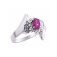 thumbnail image 4 of Rylos Floral Designer Ring with 6X4MM Oval Gemstone & Sparkling Diamonds in Sterling Silver- Birthstone Star Ruby Jewelry Size 9, 4 of 7